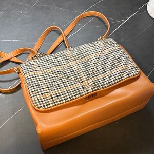 a new day Tan and Houndstooth Shoulder Bag
